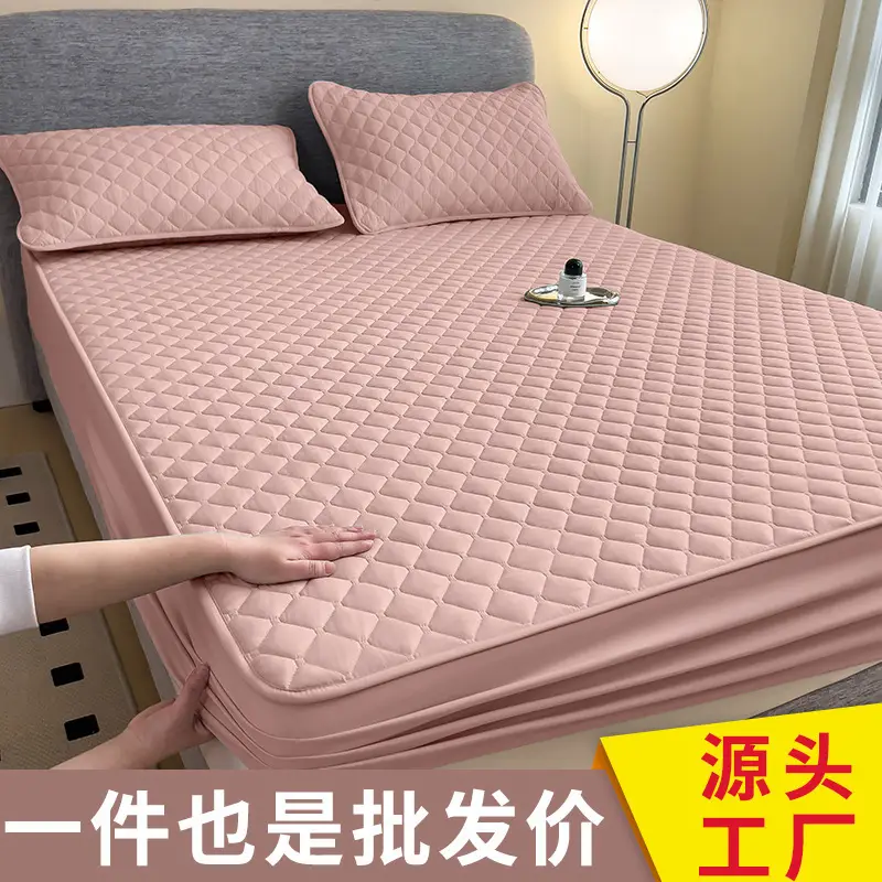 Three-Piece Quilted Bed Sheet Set, Skin-Friendly, Non-Slip, Quilted Bed Cover, Single Student Dormitory, Washable Mattress Protector - Image 22