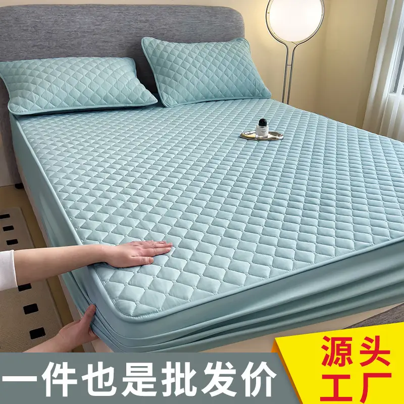 Three-Piece Quilted Bed Sheet Set, Skin-Friendly, Non-Slip, Quilted Bed Cover, Single Student Dormitory, Washable Mattress Protector - Image 23