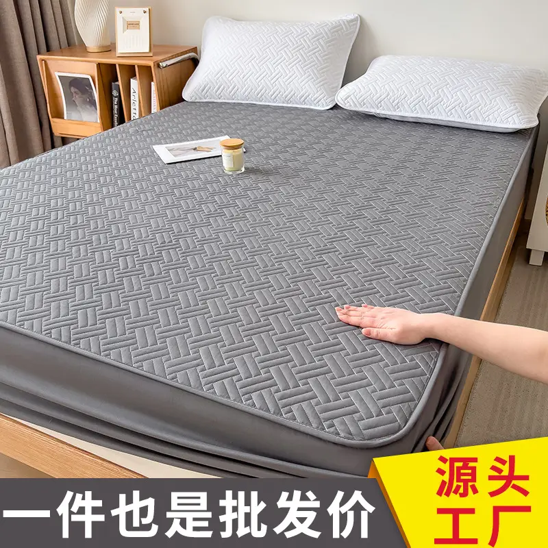 Three-Piece Quilted Bed Sheet Set, Skin-Friendly, Non-Slip, Quilted Bed Cover, Single Student Dormitory, Washable Mattress Protector - Image 5