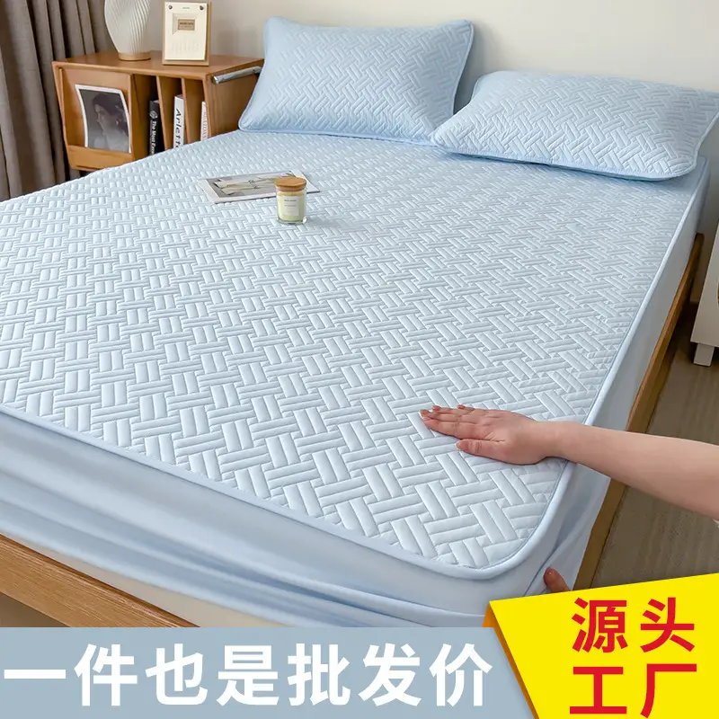 Three-Piece Quilted Bed Sheet Set, Skin-Friendly, Non-Slip, Quilted Bed Cover, Single Student Dormitory, Washable Mattress Protector - Image 7