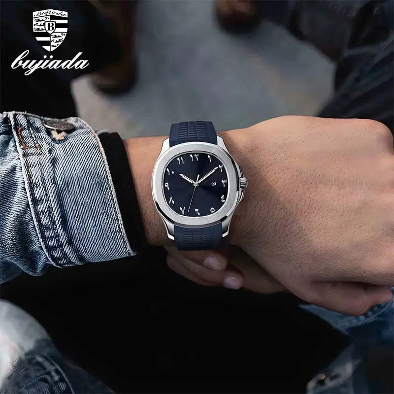 Men's Black Silicone Sports Watch with Quartz Movement - Image 10