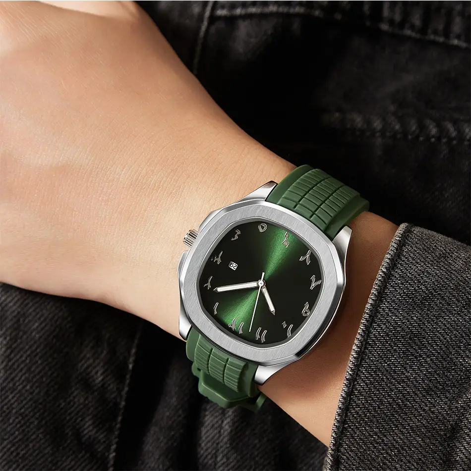 Men's Black Silicone Sports Watch with Quartz Movement — feature 12