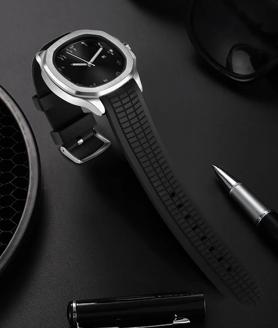 Men's Black Silicone Sports Watch with Quartz Movement — feature 13