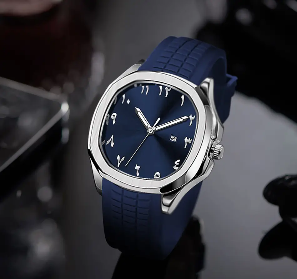 Men's Black Silicone Sports Watch with Quartz Movement — feature 14