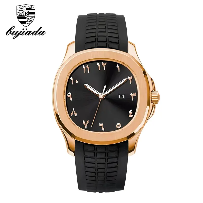 Men's Black Silicone Sports Watch with Quartz Movement - Image 4