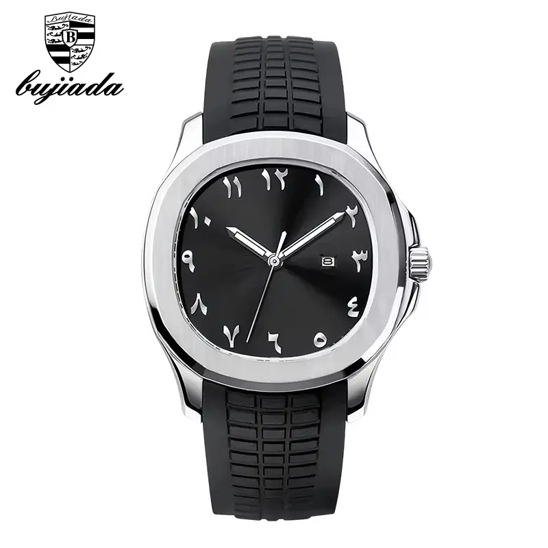 Men's Black Silicone Sports Watch with Quartz Movement - Image 6