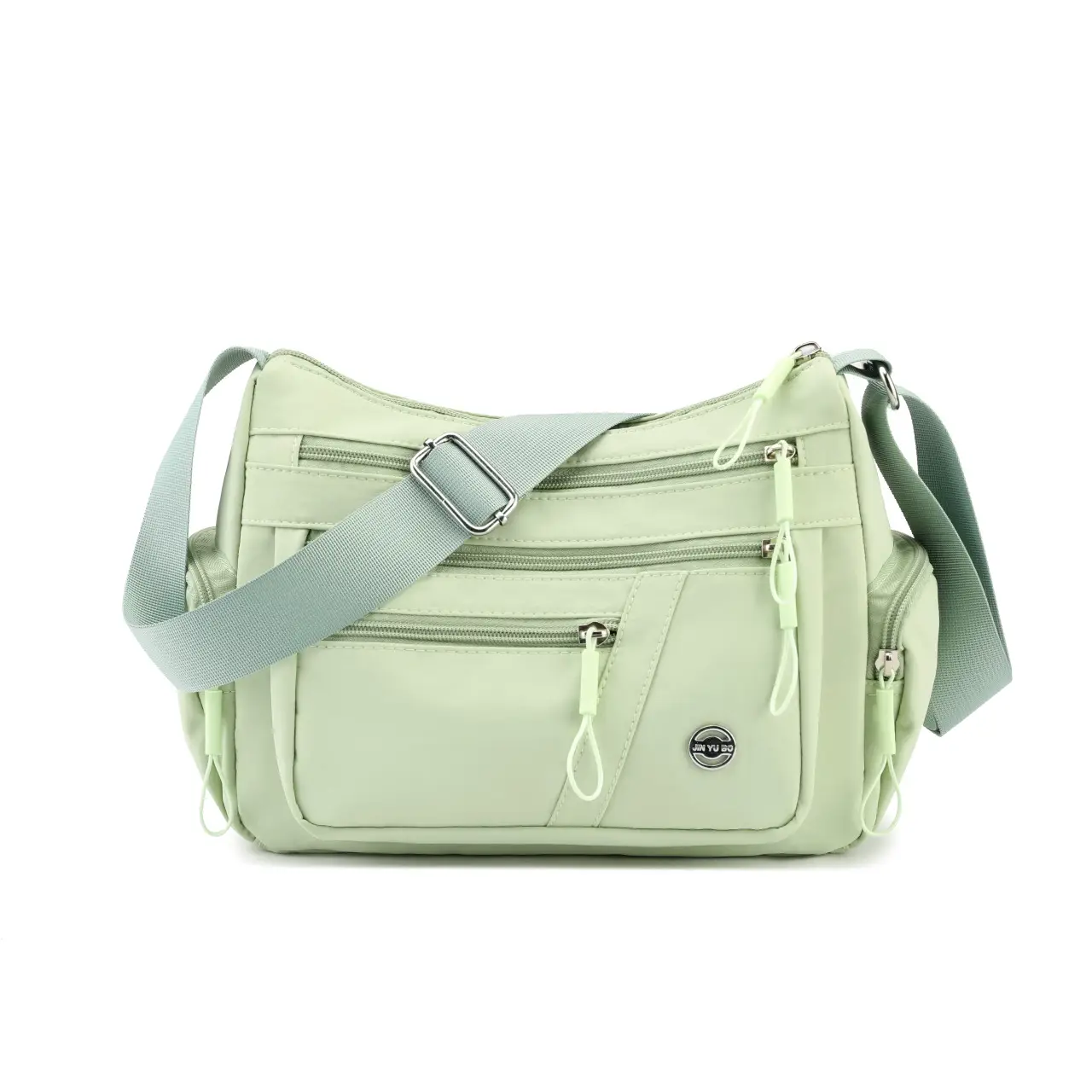 Multi-Compartment Shoulder Crossbody Bag Black Nylon Travel Bag — feature 42