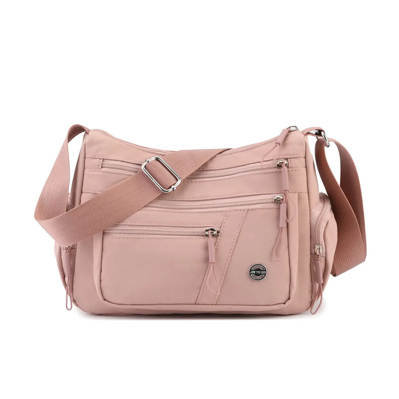 Multi-Compartment Shoulder Crossbody Bag Black Nylon Travel Bag — feature 43