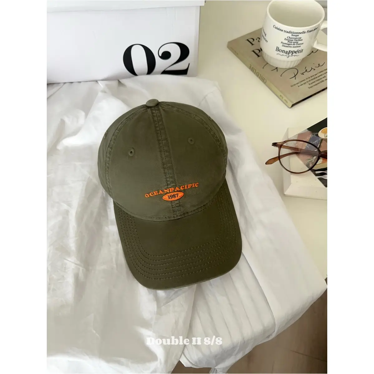 Purple Retro Korean Embroidered Cap for Women & Men - Image 2