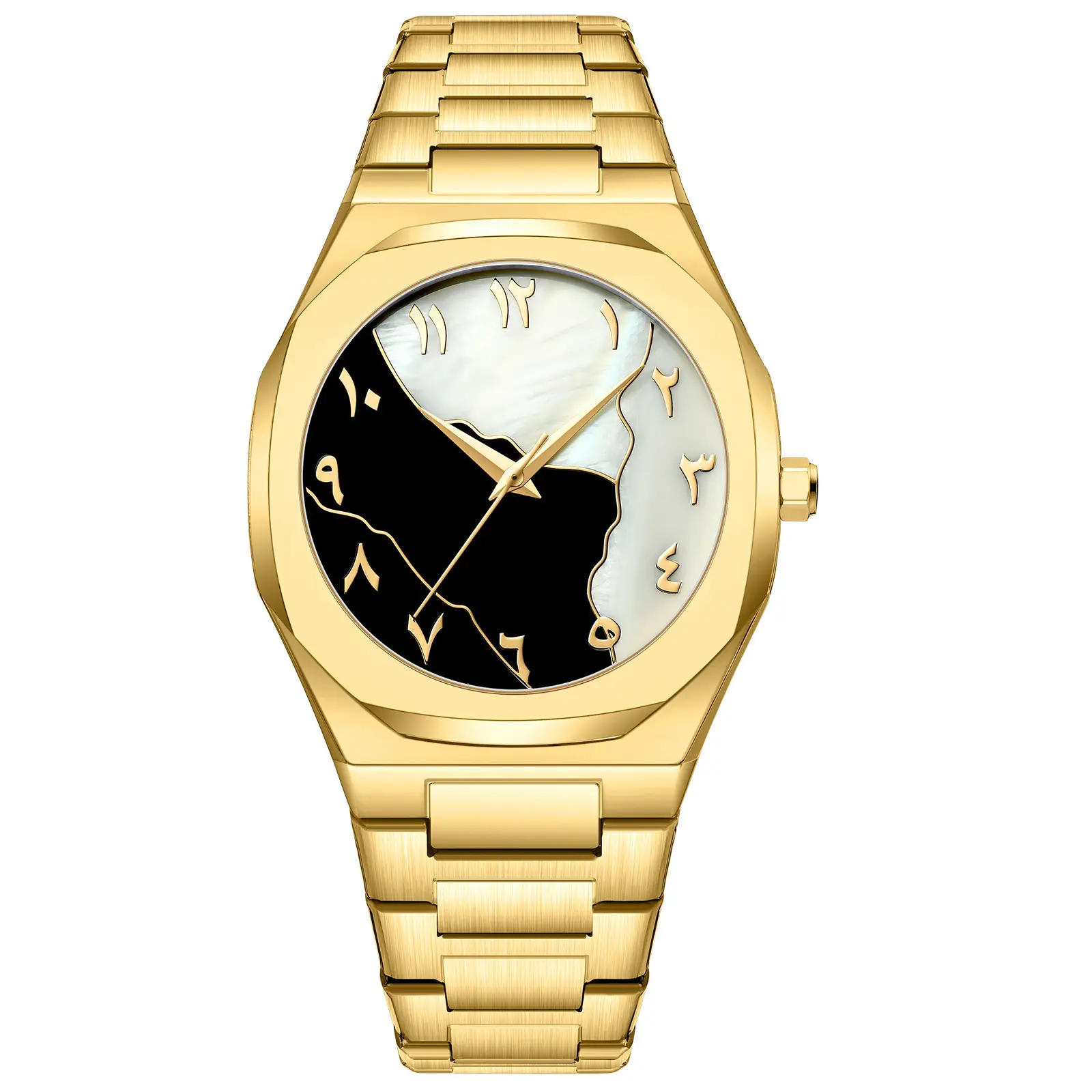 Men's Arabic Numeral Steel Wristwatch Silver Band - Image 5