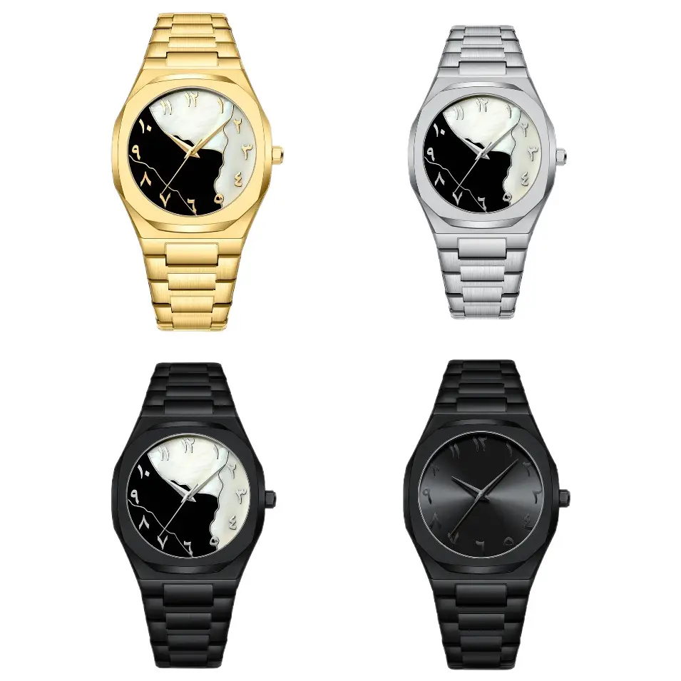 Men's Arabic Numeral Steel Wristwatch Silver Band - Image 17
