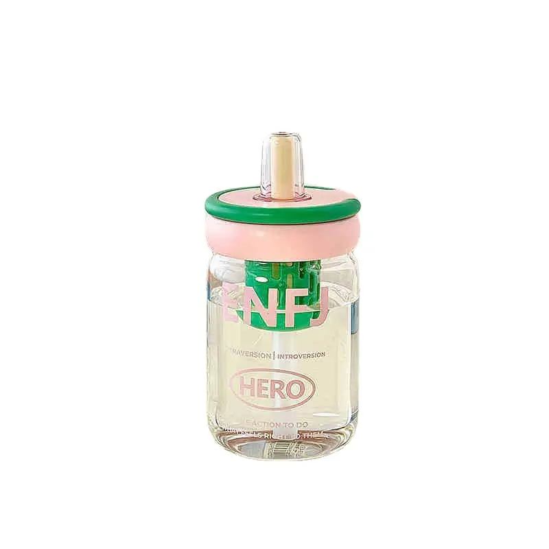 Cute Water Cup for Girls, High-Quality Glass Cup, Office Tea Cup, Fruit Tea Cup, Straw Cup, Transparent Coffee Cup - Image 11
