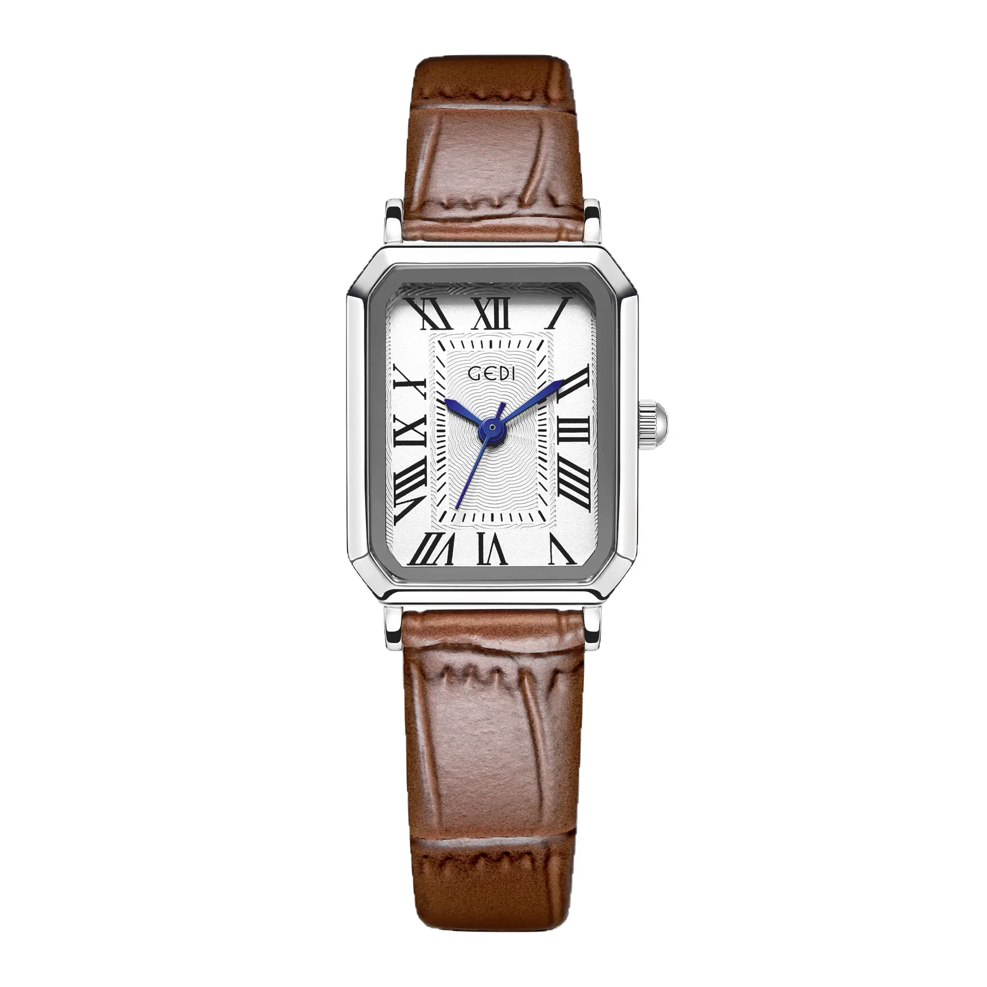 Women's Classic Square Watch with Genuine Leather Band - Image 9