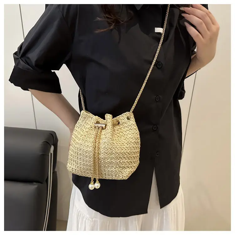 2025 Summer Woven Bucket Bag Women Crossbody — feature 14