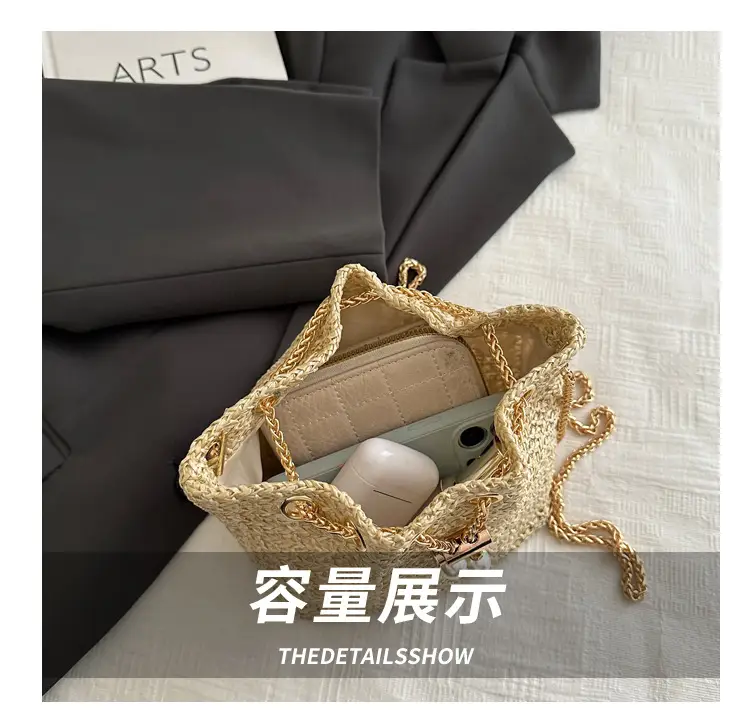 2025 Summer Woven Bucket Bag Women Crossbody — feature 5