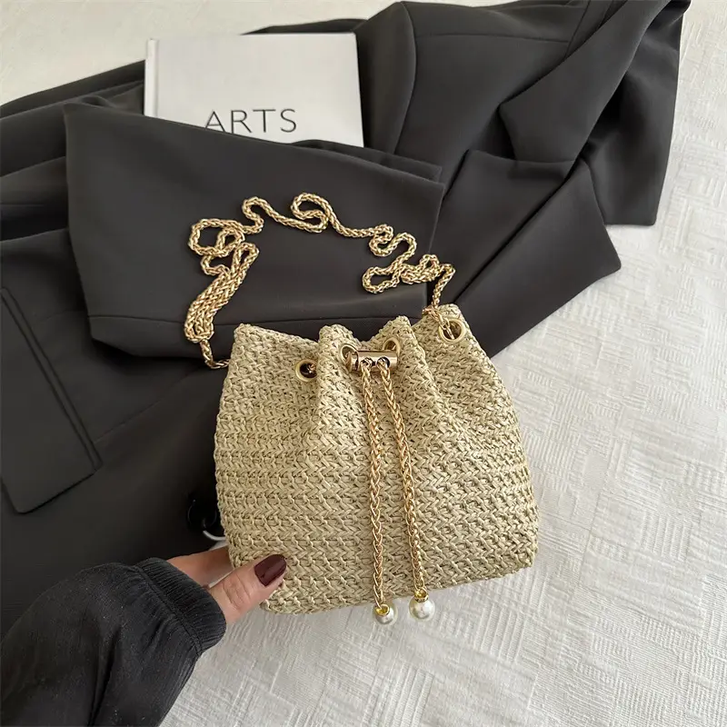 2025 Summer Woven Bucket Bag Women Crossbody - Image 2