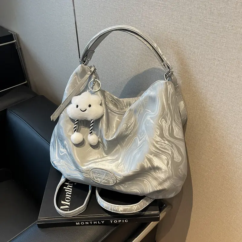 Light Blue Cute Bear Hook Tote Bag for Women - Image 7