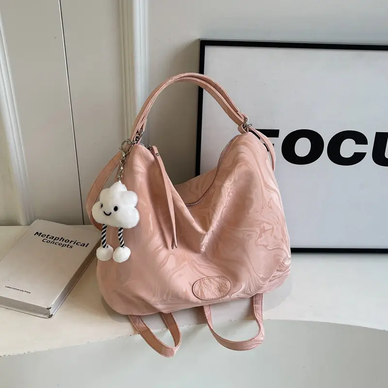 Light Blue Cute Bear Hook Tote Bag for Women - Image 8
