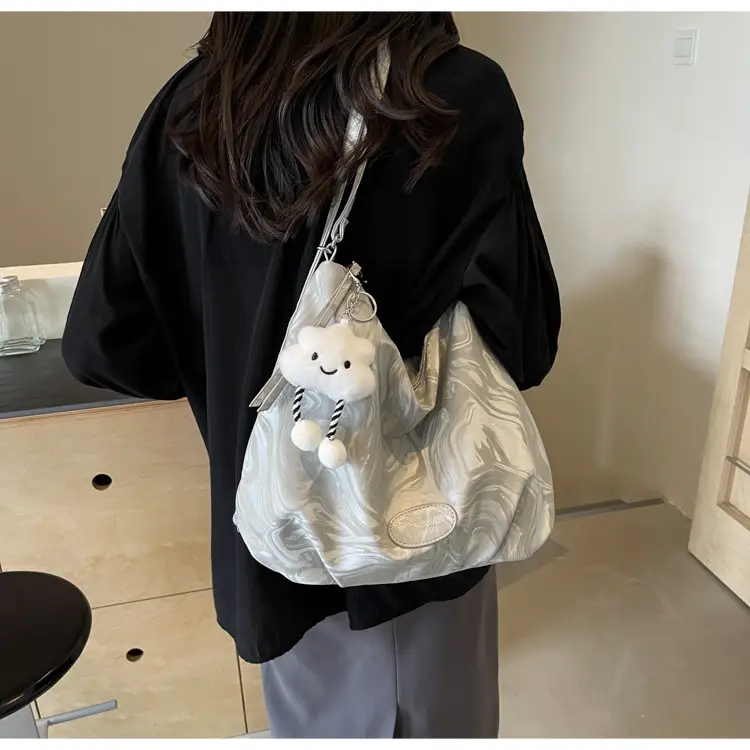 Light Blue Cute Bear Hook Tote Bag for Women — feature 20