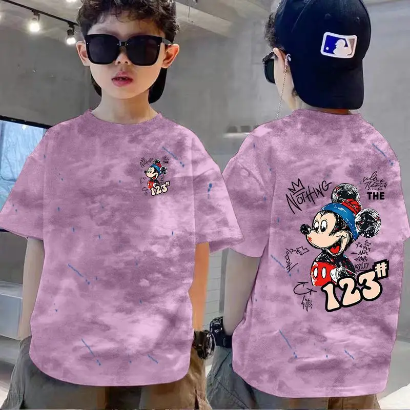 100% Cotton Boys T-Shirt Red White Loose Summer Kids - Image 8