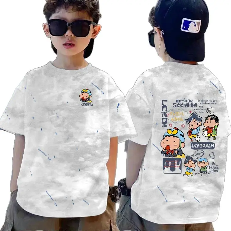100% Cotton Boys T-Shirt Red White Loose Summer Kids - Image 22