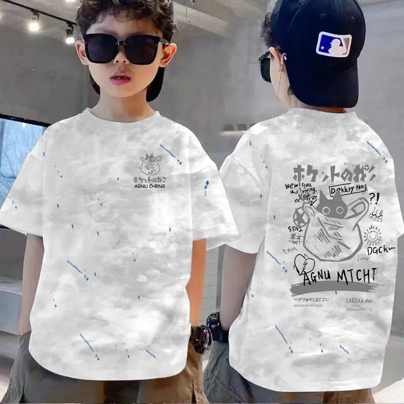 100% Cotton Boys T-Shirt Red White Loose Summer Kids - Image 13