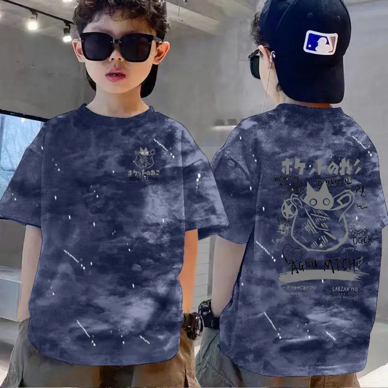 100% Cotton Boys T-Shirt Red White Loose Summer Kids - Image 15