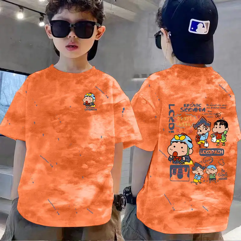100% Cotton Boys T-Shirt Red White Loose Summer Kids - Image 2