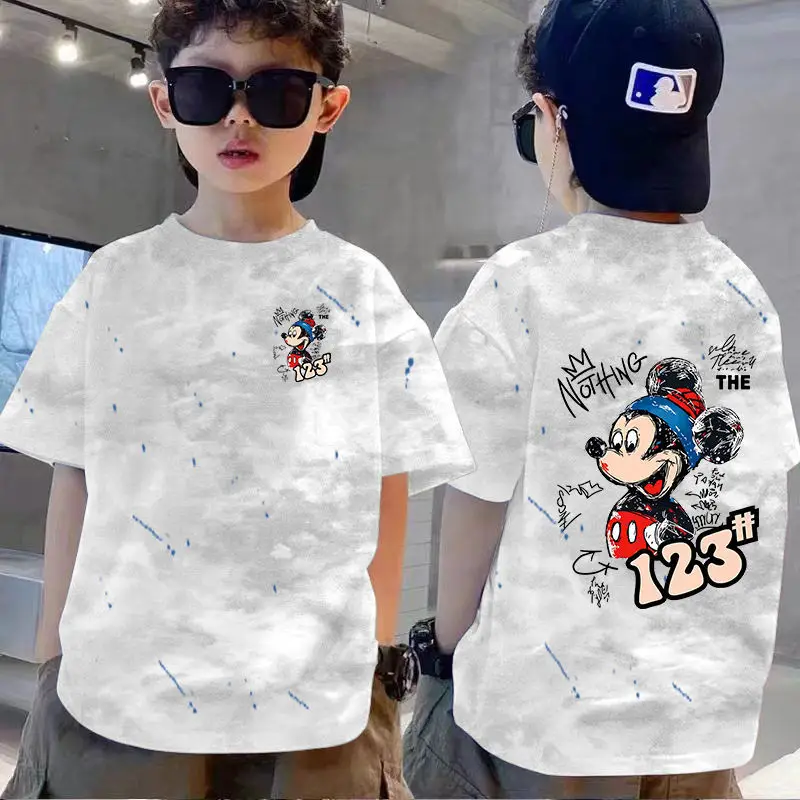 100% Cotton Boys T-Shirt Red White Loose Summer Kids - Image 5