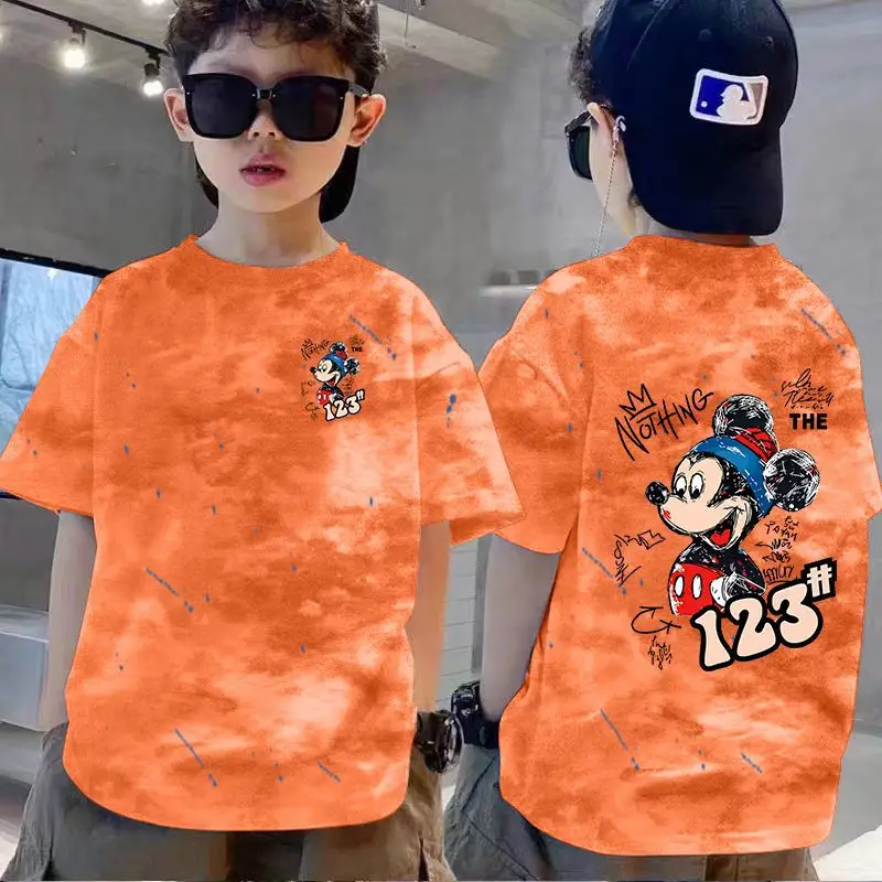 100% Cotton Boys T-Shirt Red White Loose Summer Kids - Image 6