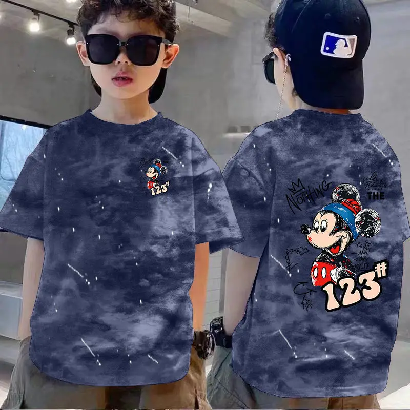 100% Cotton Boys T-Shirt Red White Loose Summer Kids - Image 7