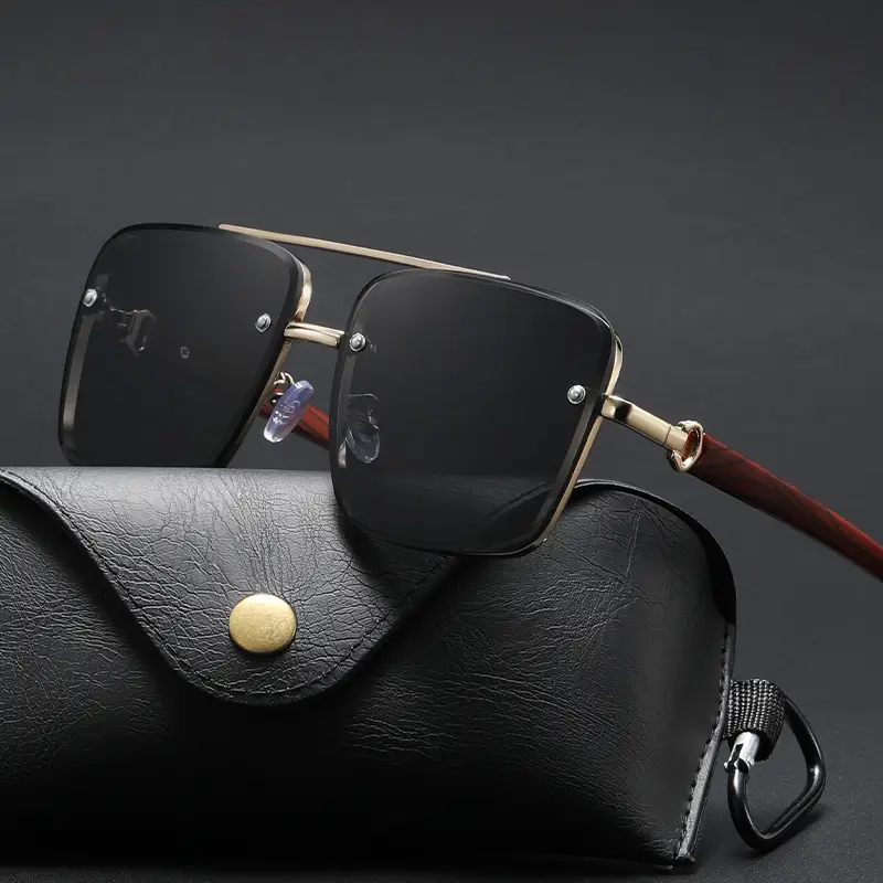 Men's Polarized Sunglasses Retro Brown Gold - Image 8