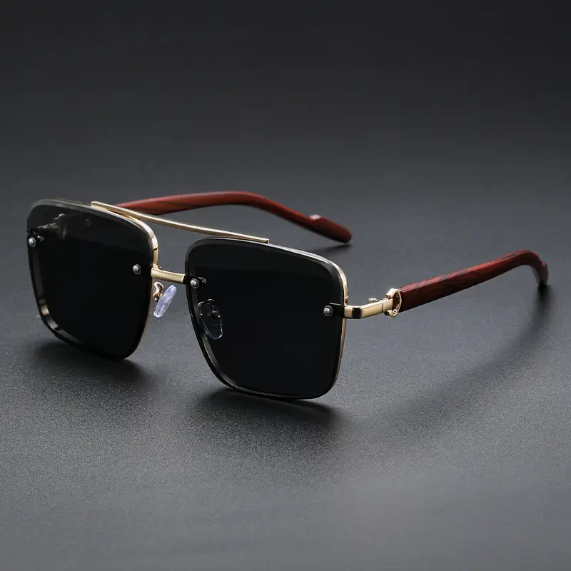 Men's Polarized Sunglasses Retro Brown Gold - Image 9