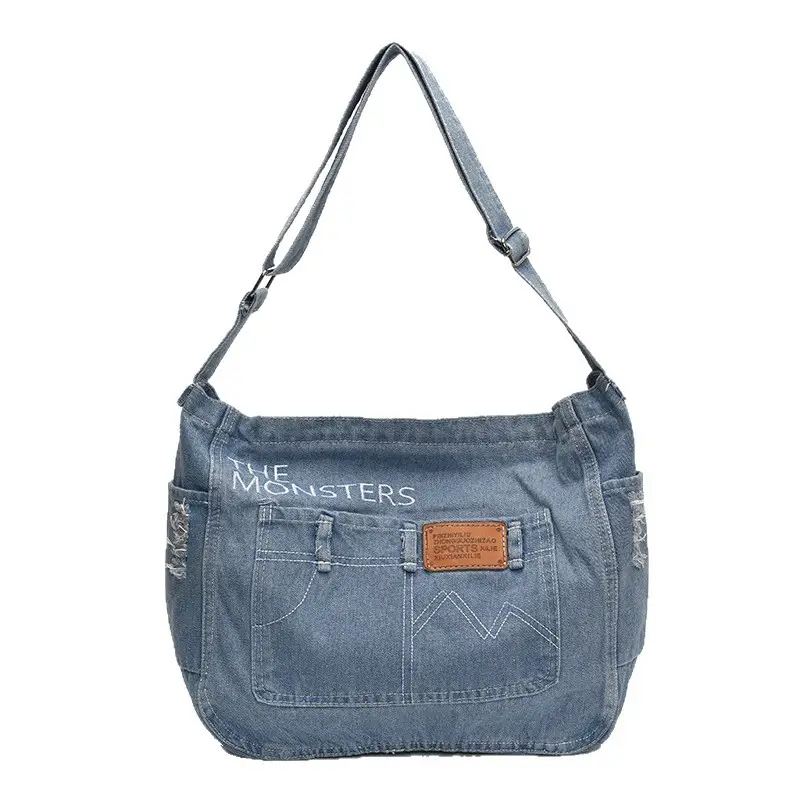Women Denim Crossbody Bag Large Capacity Travel Ready