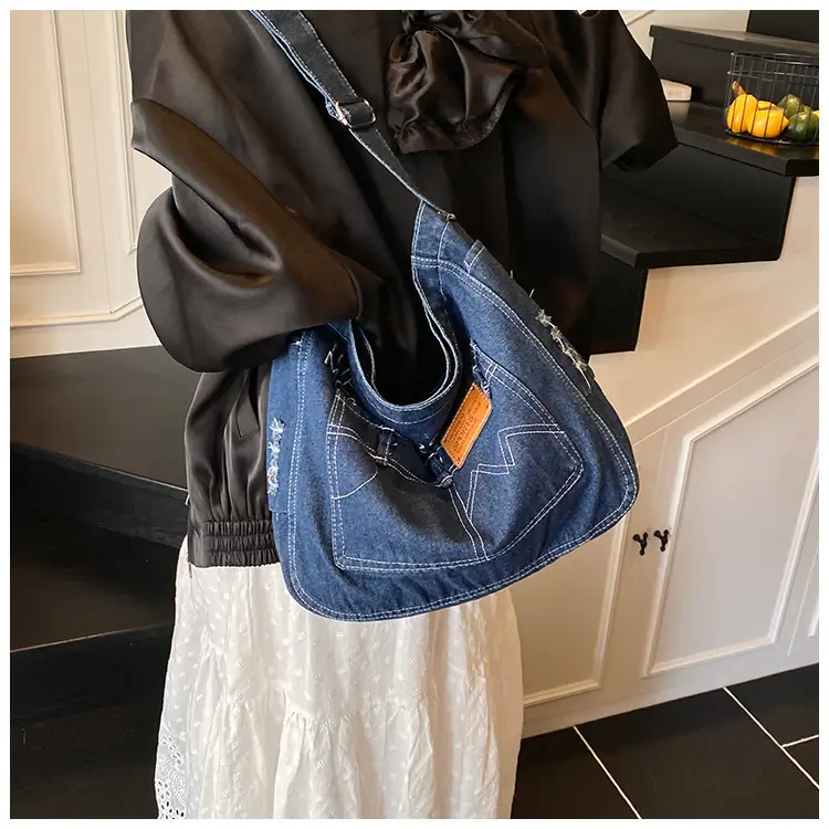Women Denim Crossbody Bag Large Capacity Travel Ready — feature 16