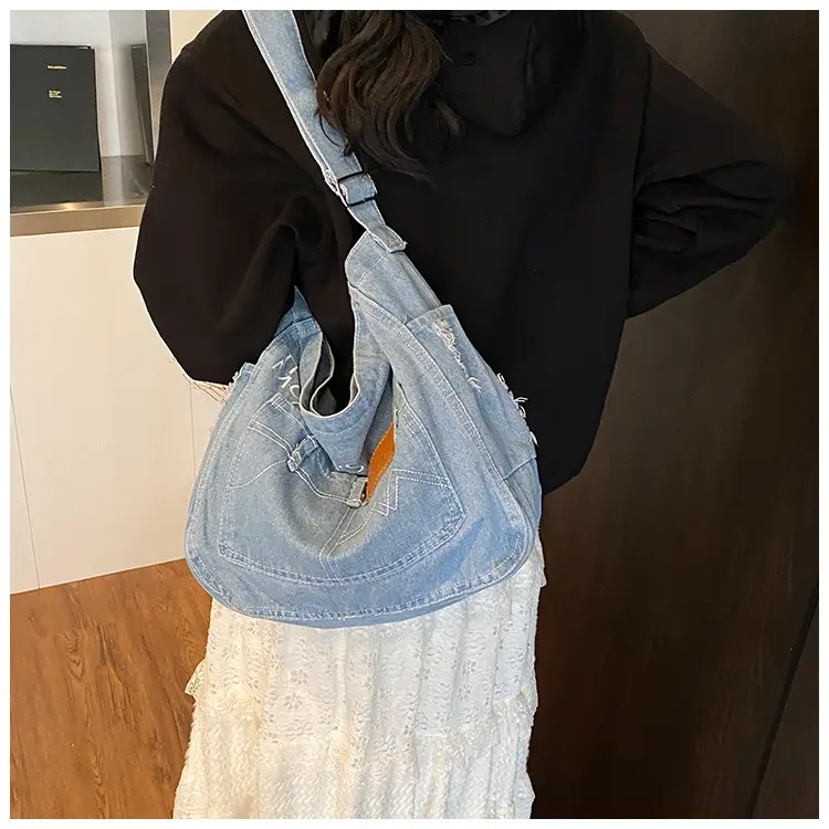 Women Denim Crossbody Bag Large Capacity Travel Ready — feature 20