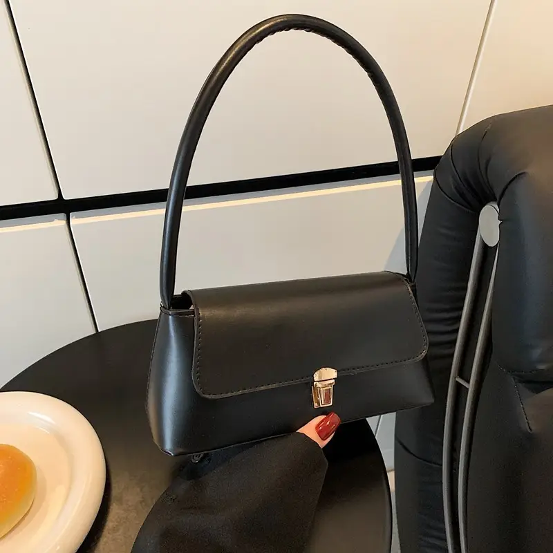 Black Leather Shoulder Bag for Women 2026 New Trend - Image 5