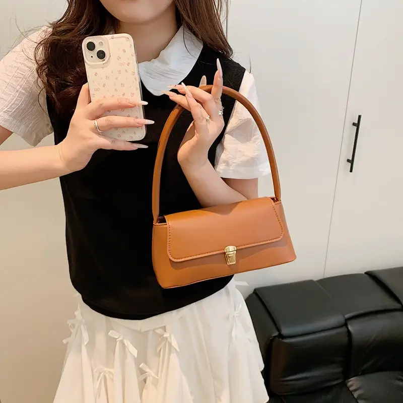 Black Leather Shoulder Bag for Women 2026 New Trend - Image 3