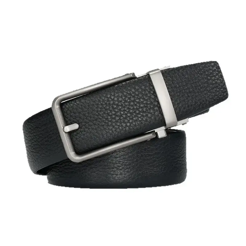 Men's Black Cowhide Belt with Silver Buckle - Image 6