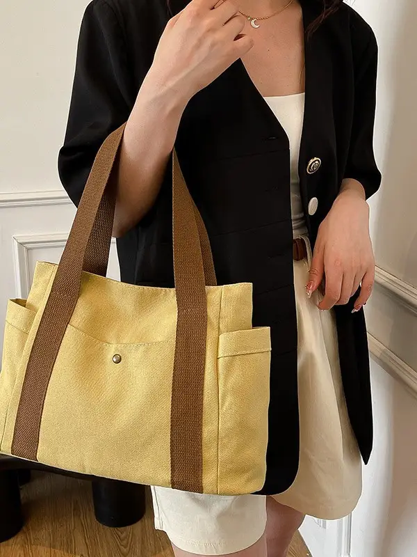 White Canvas Tote Bag for Office & Casual Use - Image 5