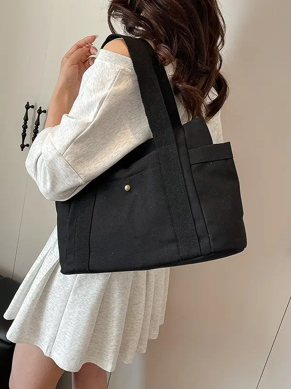 White Canvas Tote Bag for Office & Casual Use - Image 6