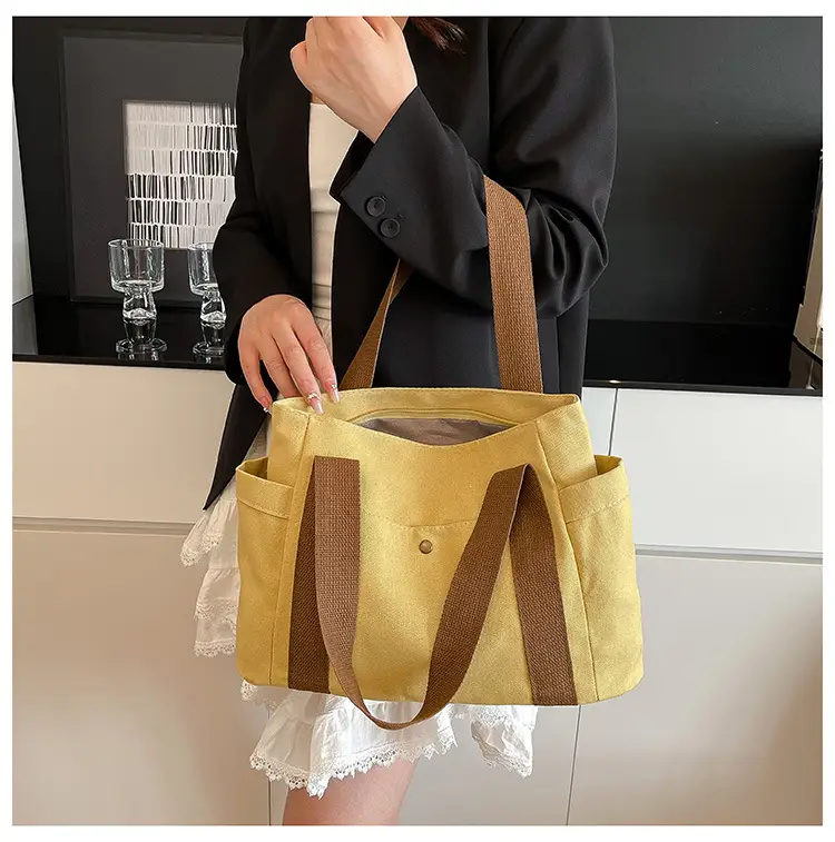 White Canvas Tote Bag for Office & Casual Use — feature 10