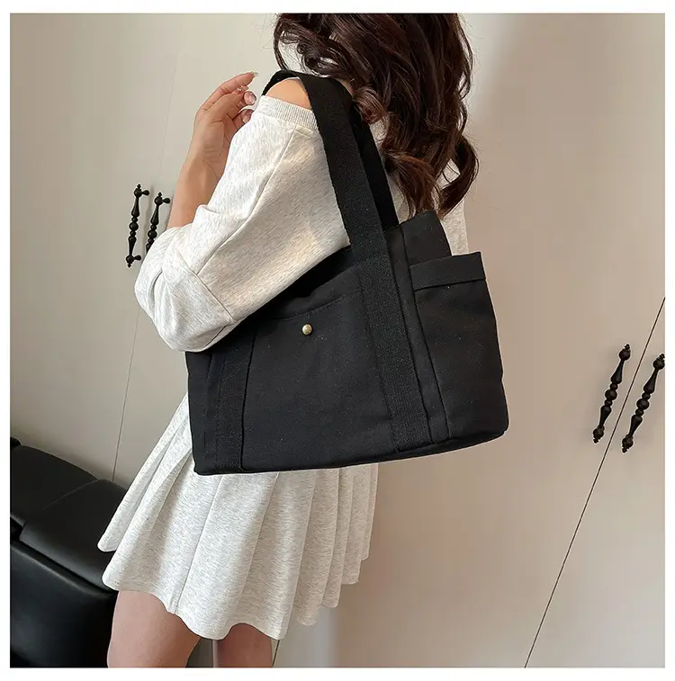 White Canvas Tote Bag for Office & Casual Use — feature 14