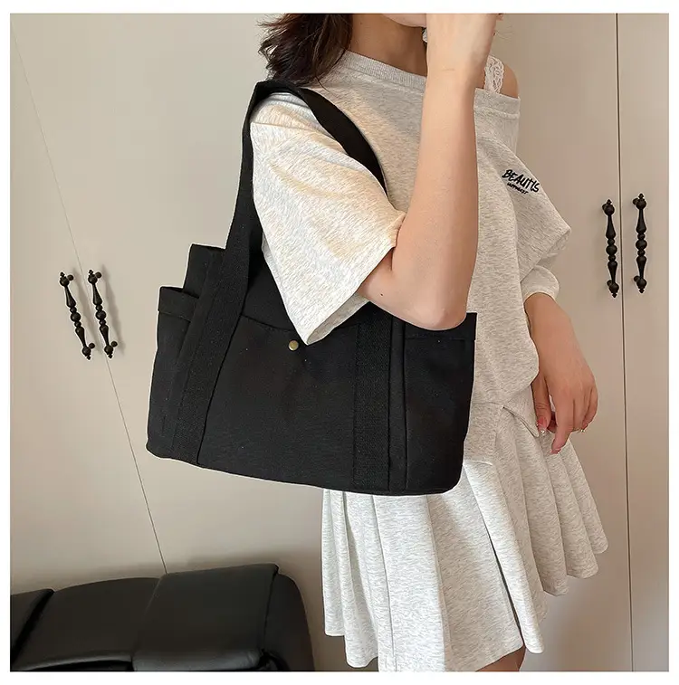 White Canvas Tote Bag for Office & Casual Use — feature 15