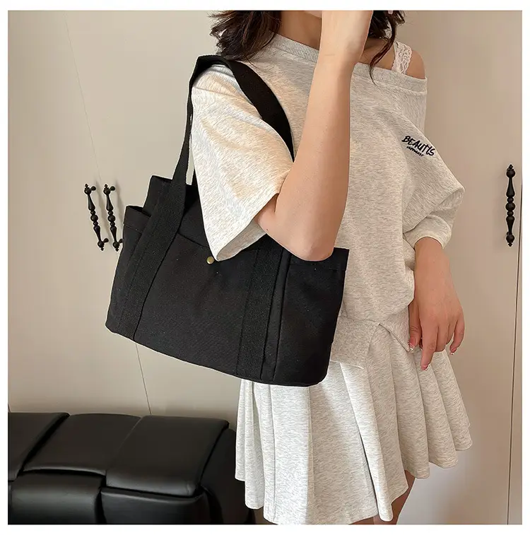 White Canvas Tote Bag for Office & Casual Use — feature 16