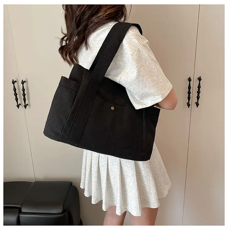 White Canvas Tote Bag for Office & Casual Use — feature 17