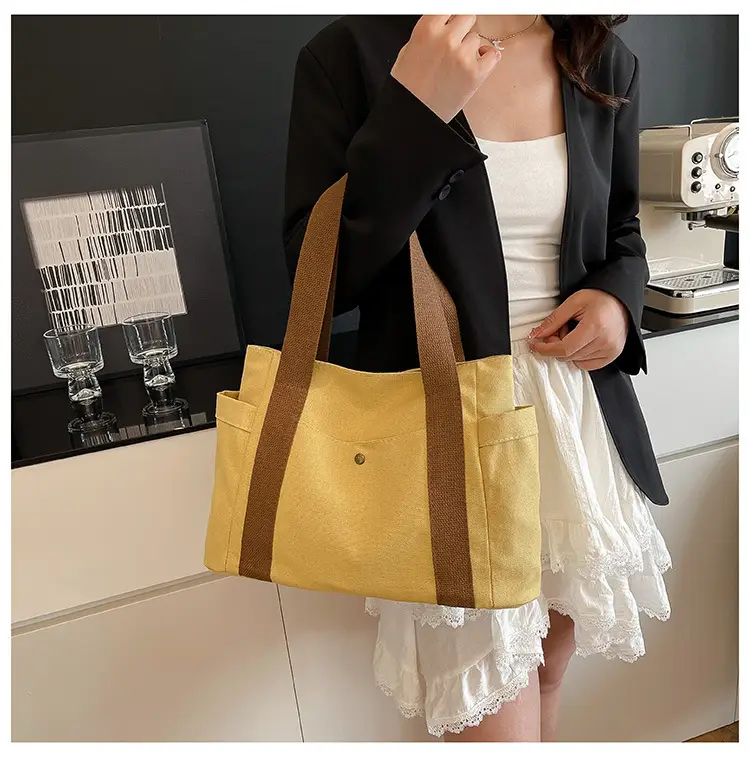 White Canvas Tote Bag for Office & Casual Use — feature 19