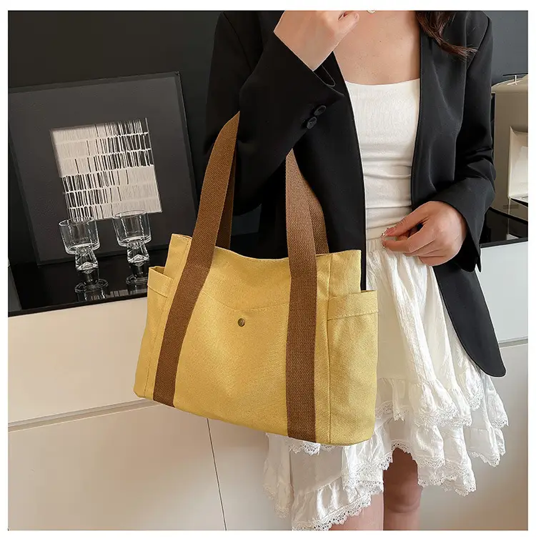 White Canvas Tote Bag for Office & Casual Use — feature 20