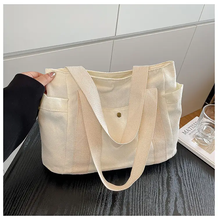 White Canvas Tote Bag for Office & Casual Use — feature 23