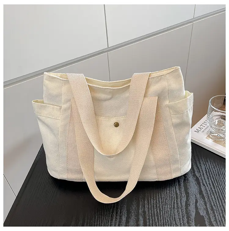 White Canvas Tote Bag for Office & Casual Use — feature 24